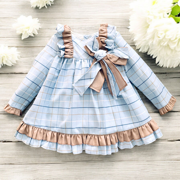 Blue & Beige Check Dress