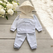 "Wendle" Pale Blue & White Hooded Leisure Set