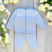 "Wesley" Pale Blue & White Leisure Set