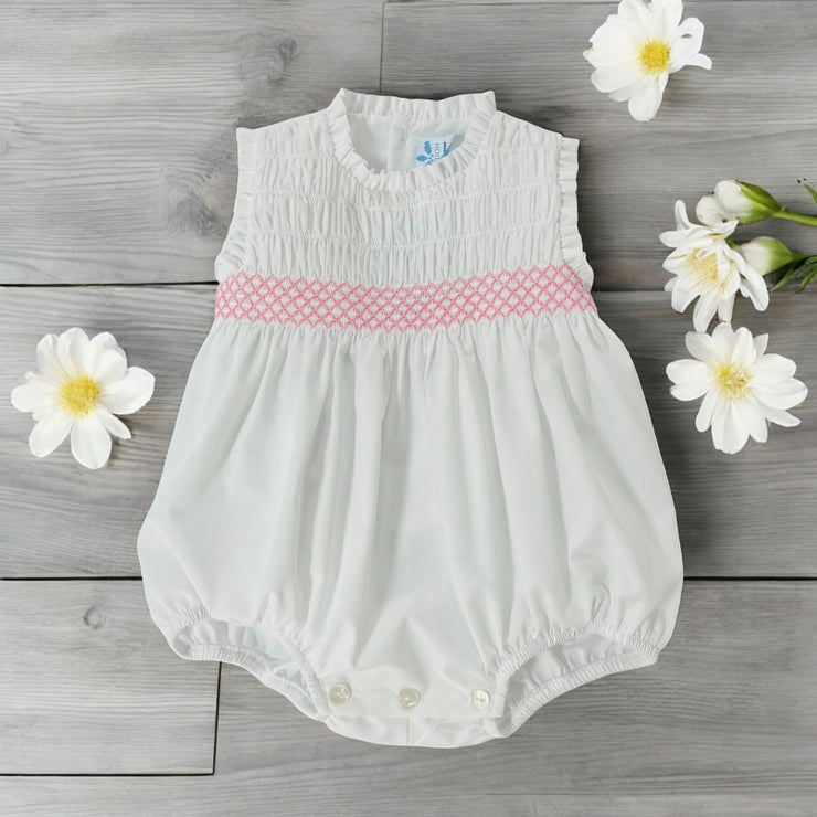 Sardon White Smocked Romper