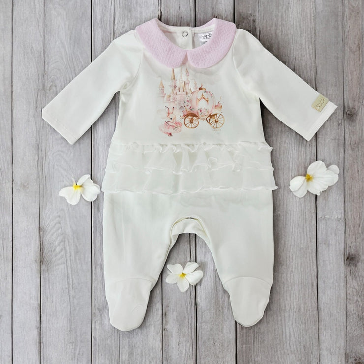 Jamiks Ivory & Pink Fairytale Sleepsuit