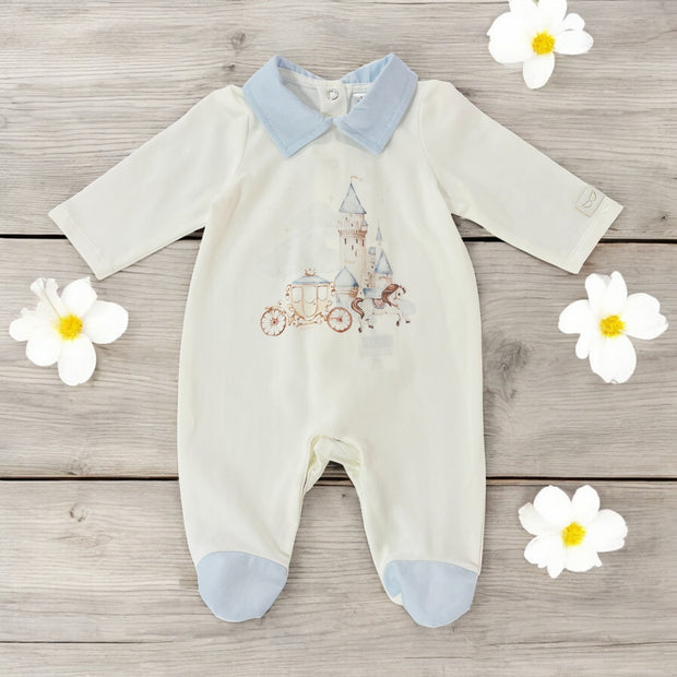 Jamiks Kids Fashion Ivory & Blue Fairytale Sleepsuit