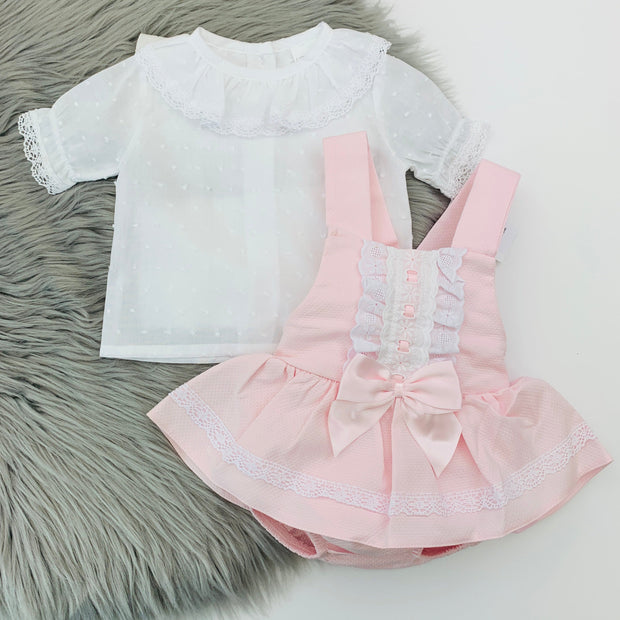 Pink Romper & Blouse Set