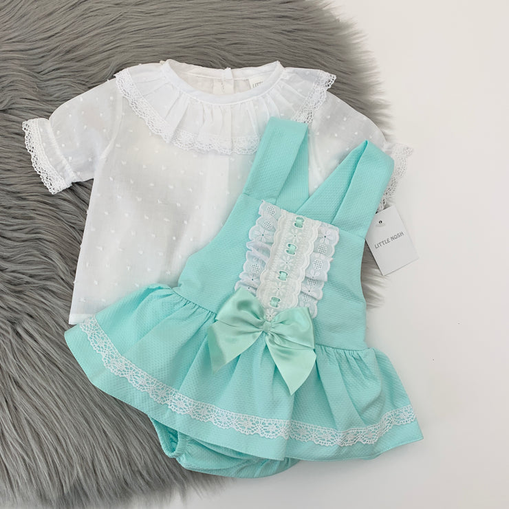 Spearmint Green Romper & Blouse Set