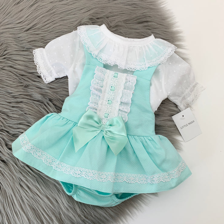 Spearmint Green Romper & Blouse Set