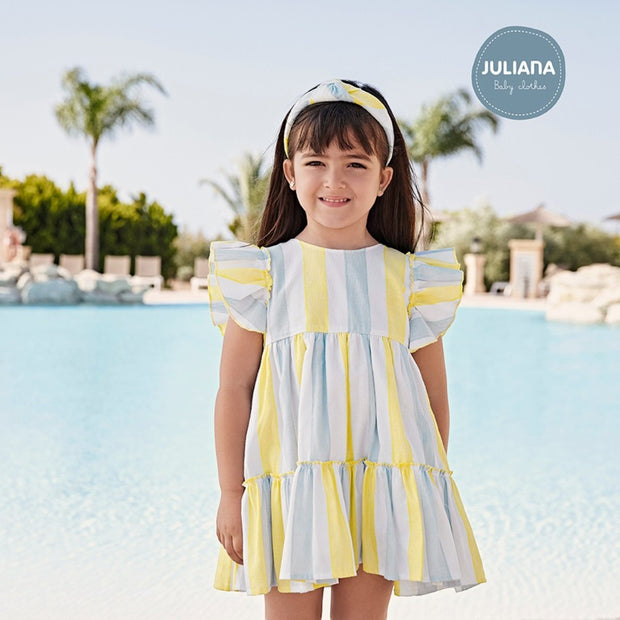 Lemon & Blue Candy Stripe Dress