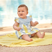 Lemon & Blue Candy Stripe Dress & Bloomers