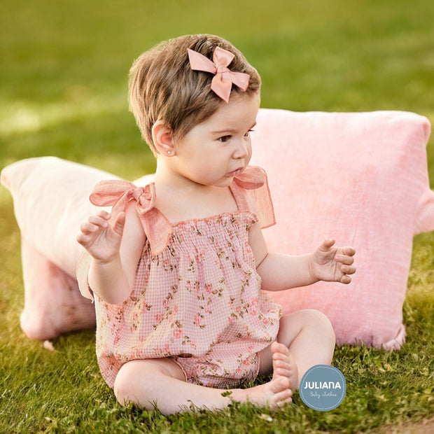 Blush Pink Smocked Romper