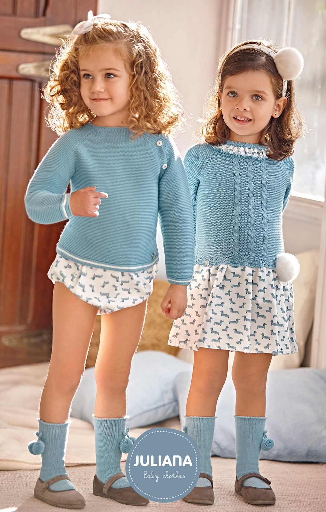 Duck Egg Blue Knitted Top Jam Pants