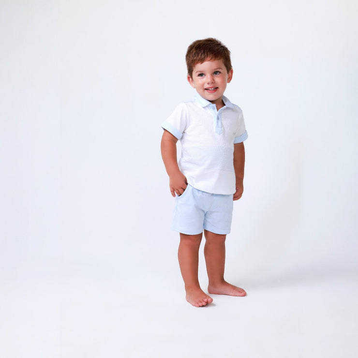 Blue & White Polo & Shorts