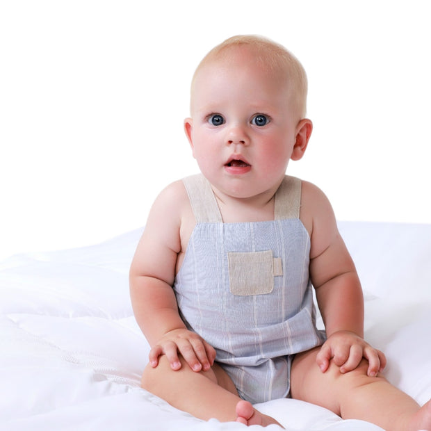 Tutto Piccolo Blue & White Pin Stripe Romper