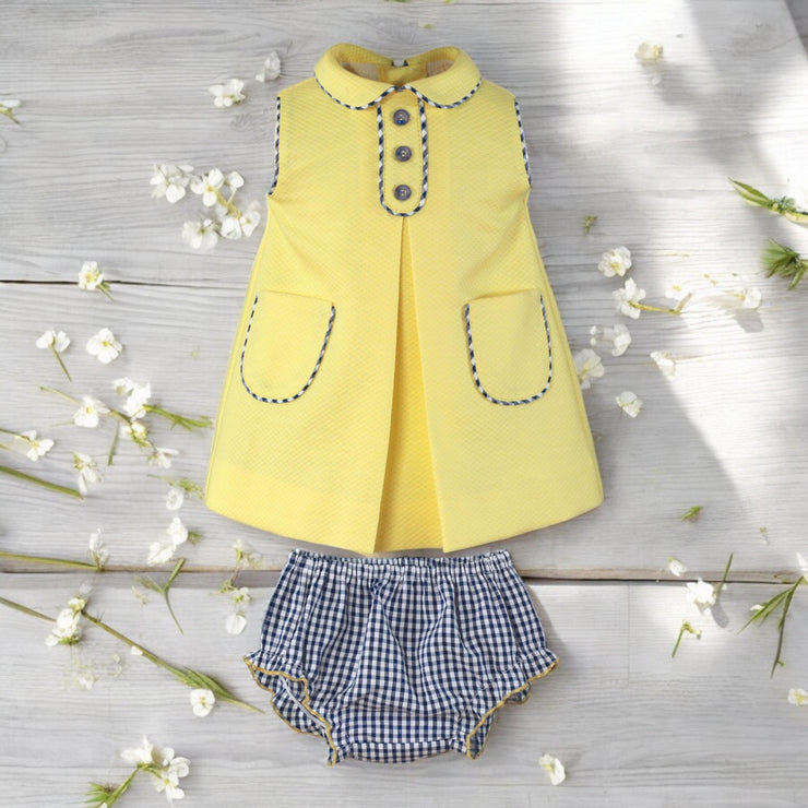 Yellow A-line Sleeveless Dress