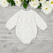 Cream Robin Smocked Romper