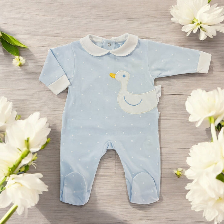 Sardon Blue & White Duck Sleepsuit