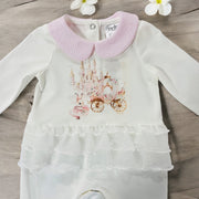 Jamiks Kids Fashion Ivory & Pink Fairytale Sleepsuit