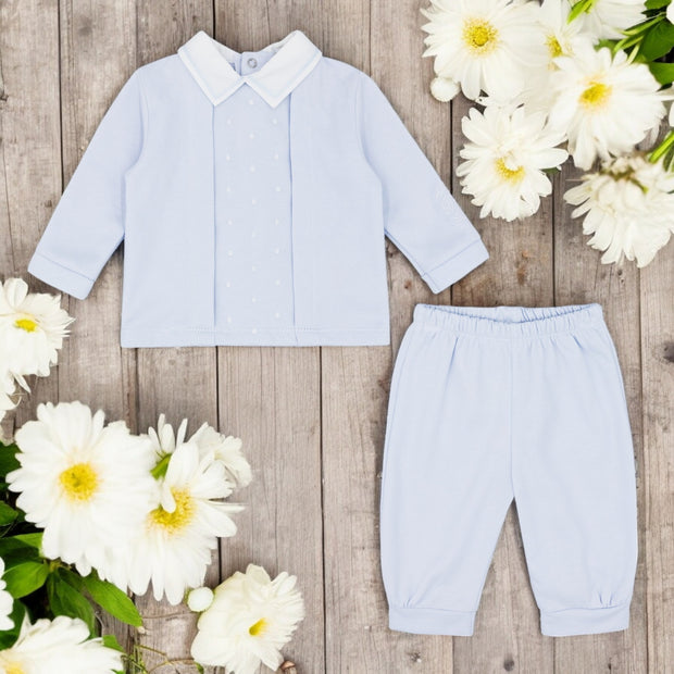 Baby Blue Adam Top & Trouser Set