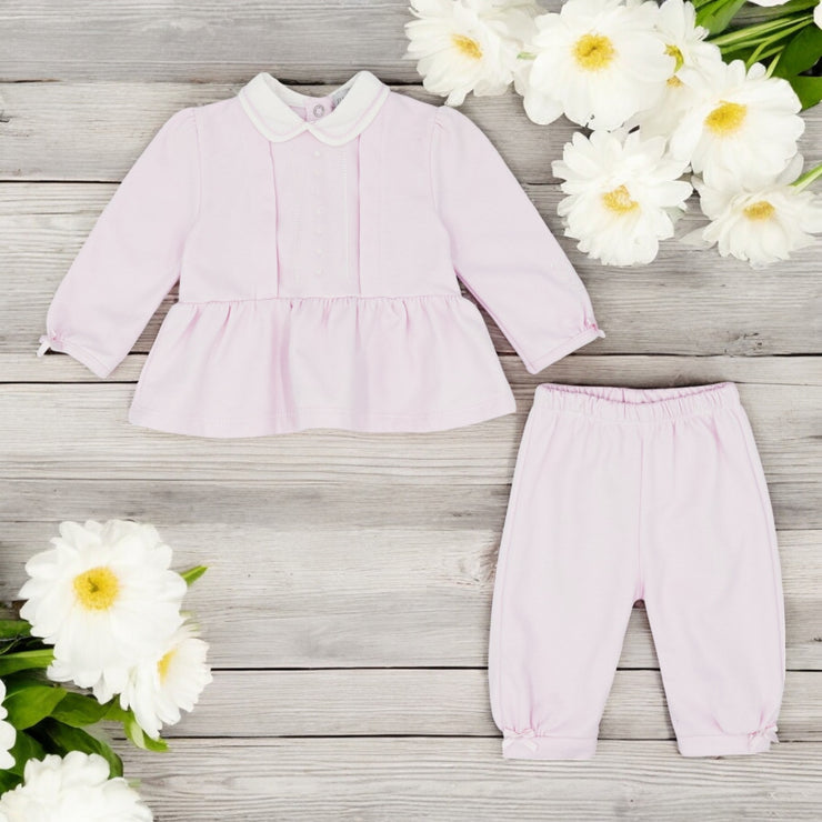 "Ann" Baby Pink Top & Trouser Set