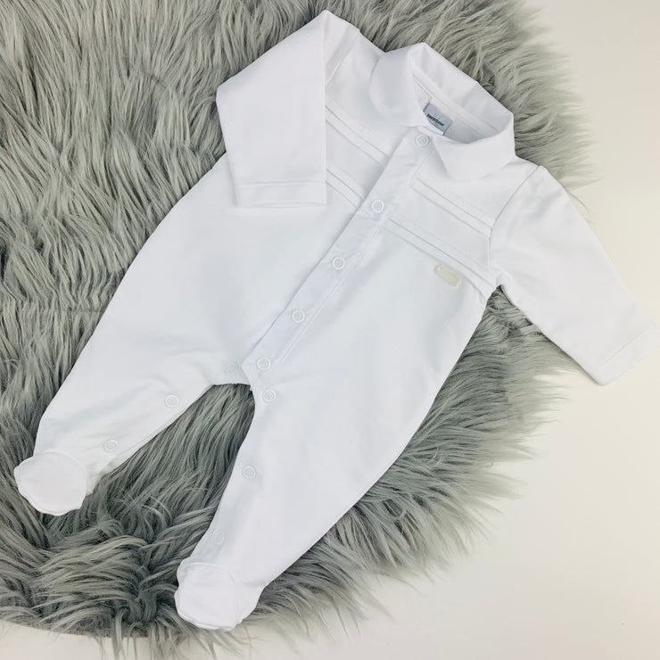 White Peter Pan Collar Sleepsuit