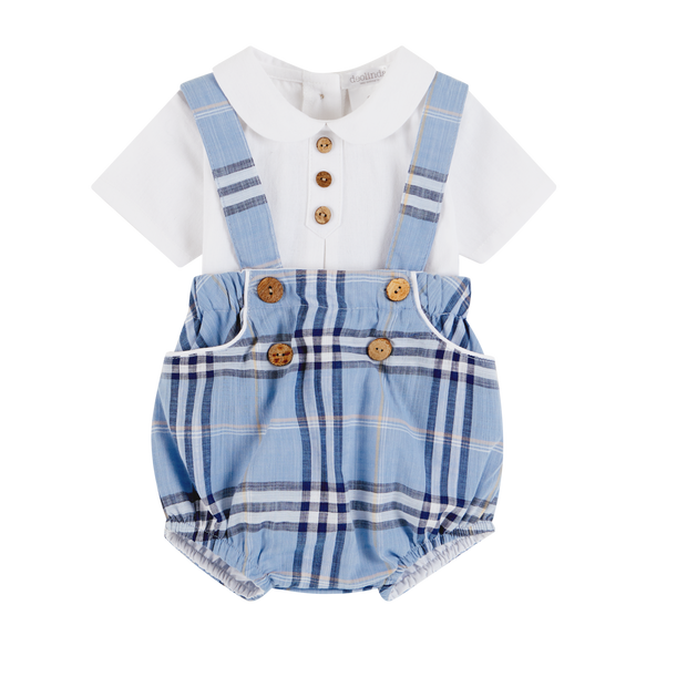 Blue & White Tartan Set