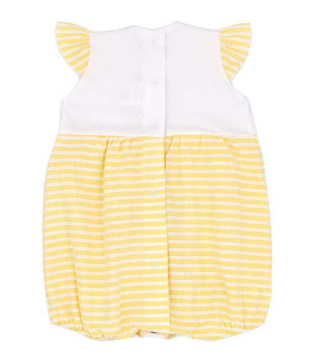 White & Lemon Spanish Romper Back