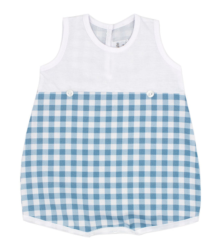 Teal Spanish Gingham Romper