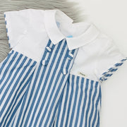 Blue & White Stripe Romper