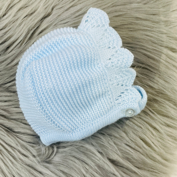 Blue Spanish Knitted Bonnet