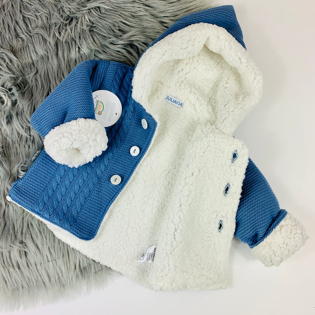 Dusky Blue Spanish Pram Coat Inside