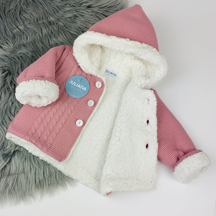 Dusky Pink Spanish Pram Coat Inside