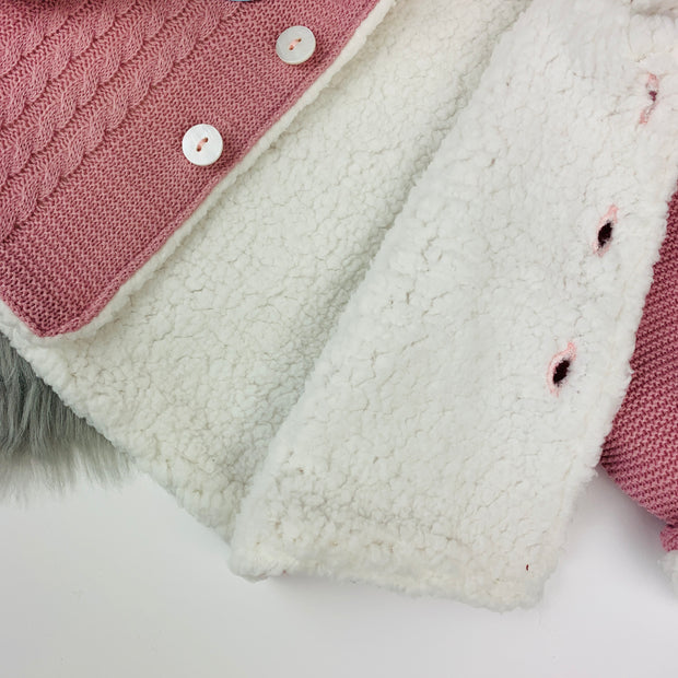 Dusky Pink Spanish Pram Coat Inside Close