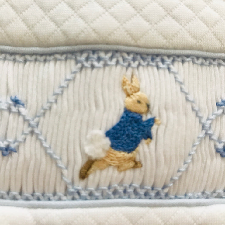 Single Peter Rabbit Smocked Quilted Footsie Close