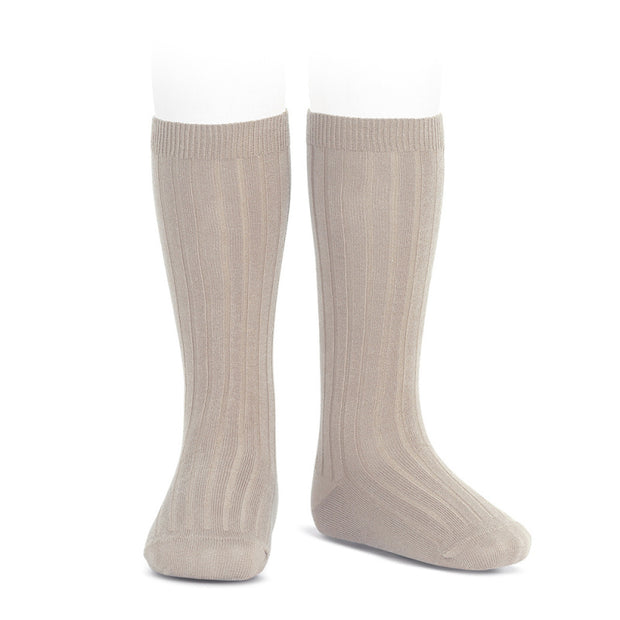 Stone Ribbed Knee High Spanish Socks