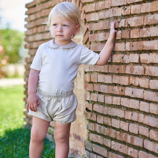 Rapife White & Beige Bodysuit & Jam Pants Set 1